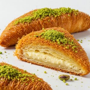 Dubai Kunafa Croissants with Pistachios